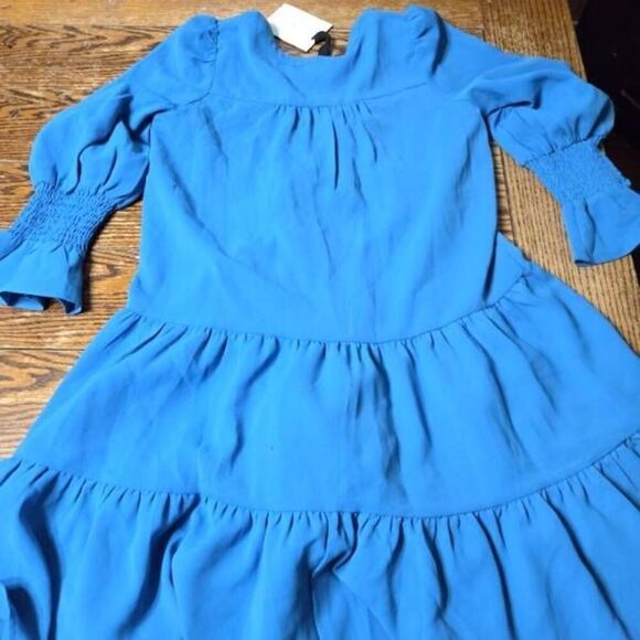 NWT Tuckernuck Pomander Place Capri Blue Crepe Kenzo Dress Sz Small - Picture 5 of 5